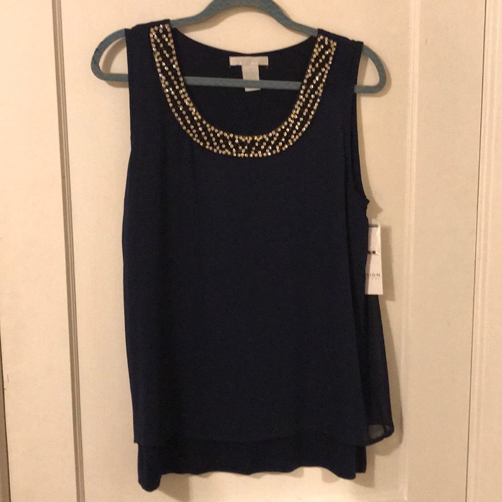 Embellished tunic tank
